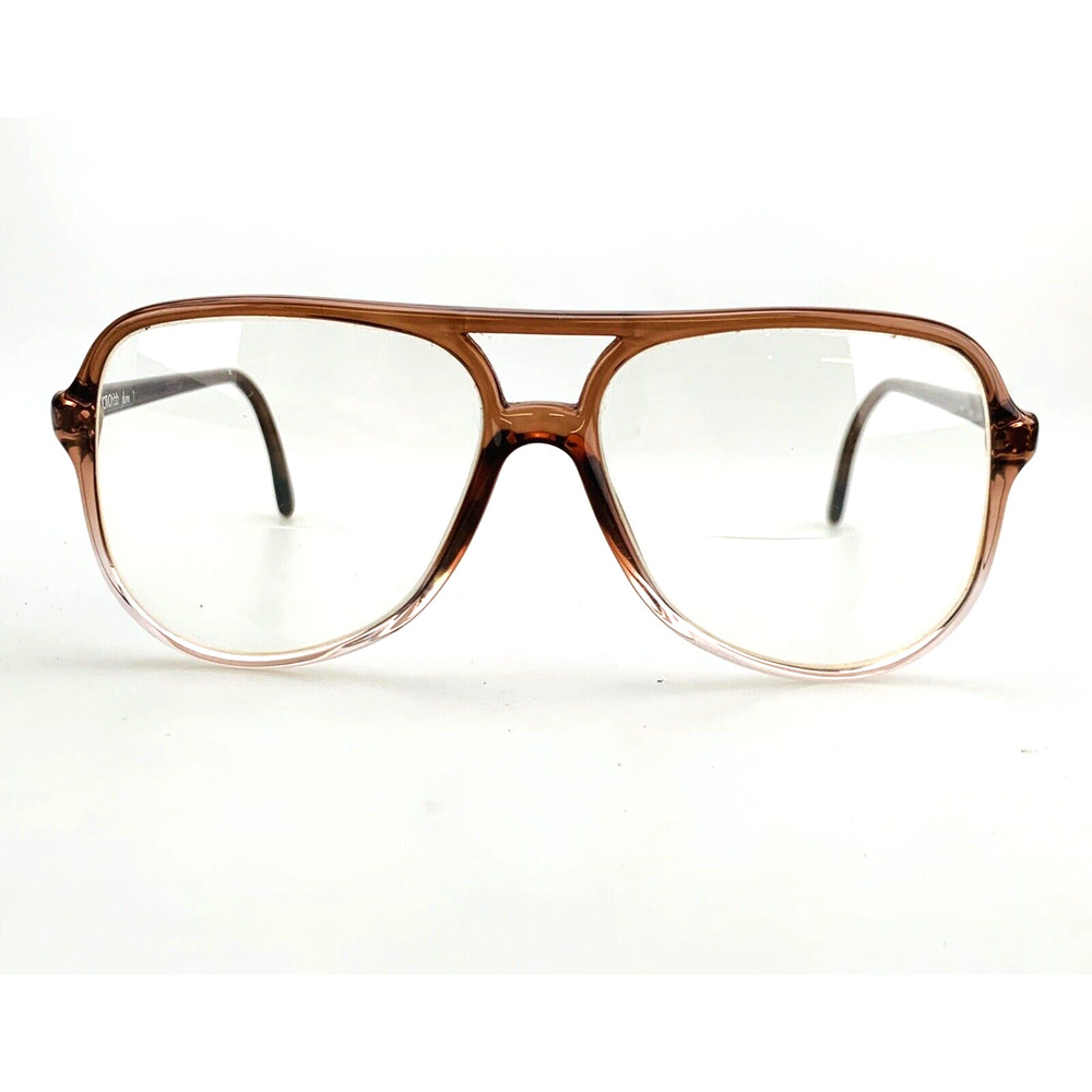 Vintage Luxottica Eyeglass Frames Only mod. Plume 1 Taupe Aviator Made In Italy